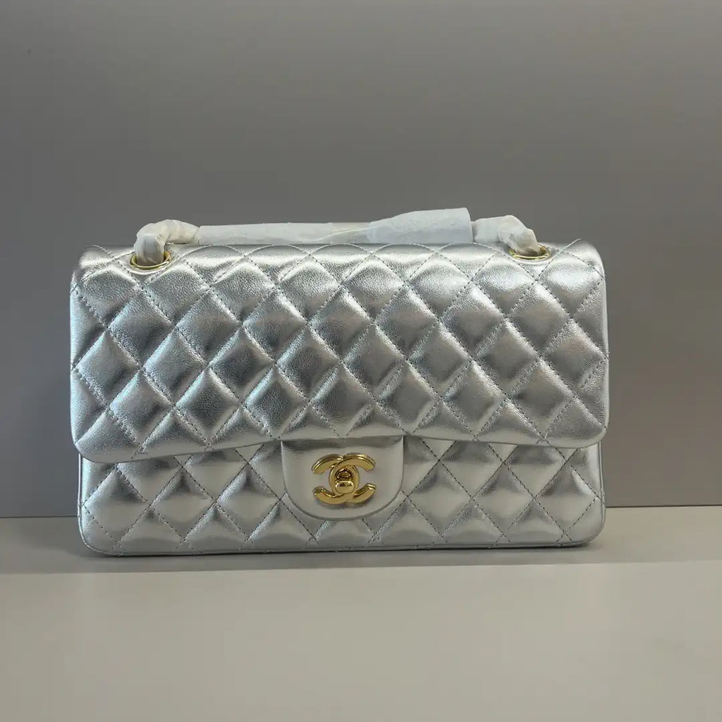 Chanel A01112 Flap Classic 11.12 Handbag Lambskin Silver