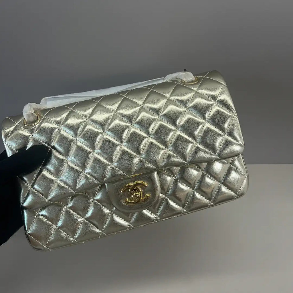 Chanel A01112 Flap Classic 11.12 Handbag Lambskin Gold