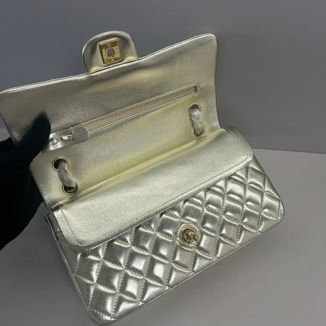 Chanel A01112 Flap Classic 11.12 Handbag Lambskin Gold