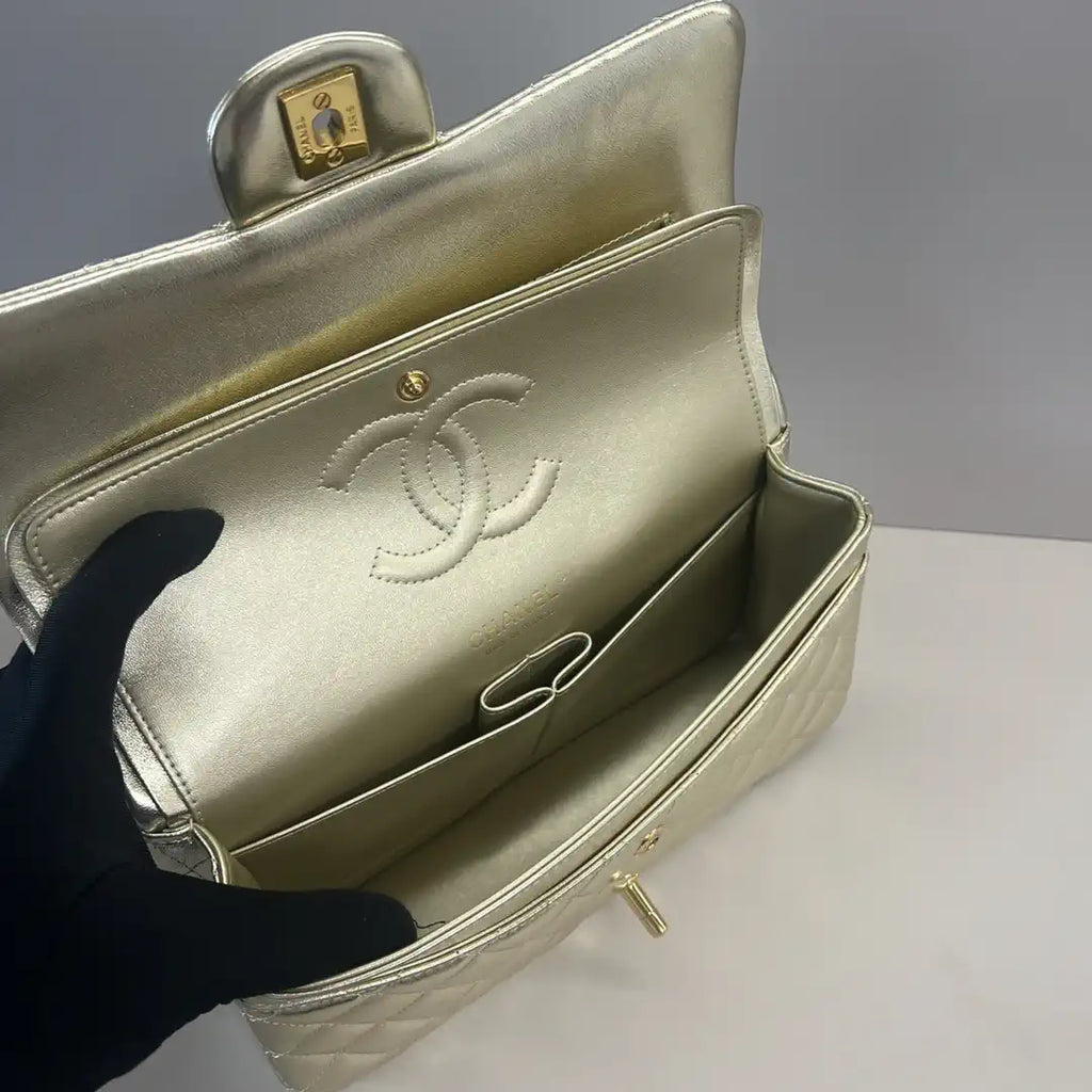 Chanel A01112 Flap Classic 11.12 Handbag Lambskin Gold
