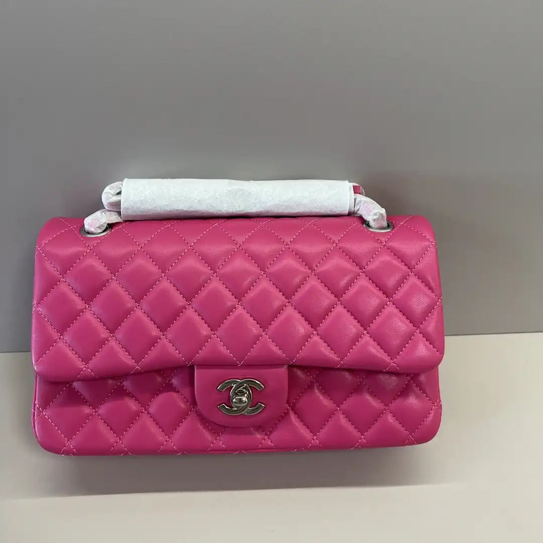 Chanel A01112 Flap Classic 11.12 Handbag Lambskin Rose Red