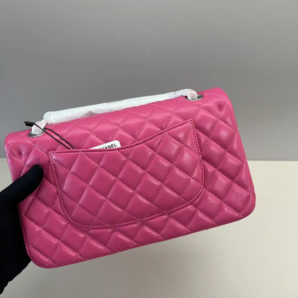 Chanel A01112 Flap Classic 11.12 Handbag Lambskin Rose Red