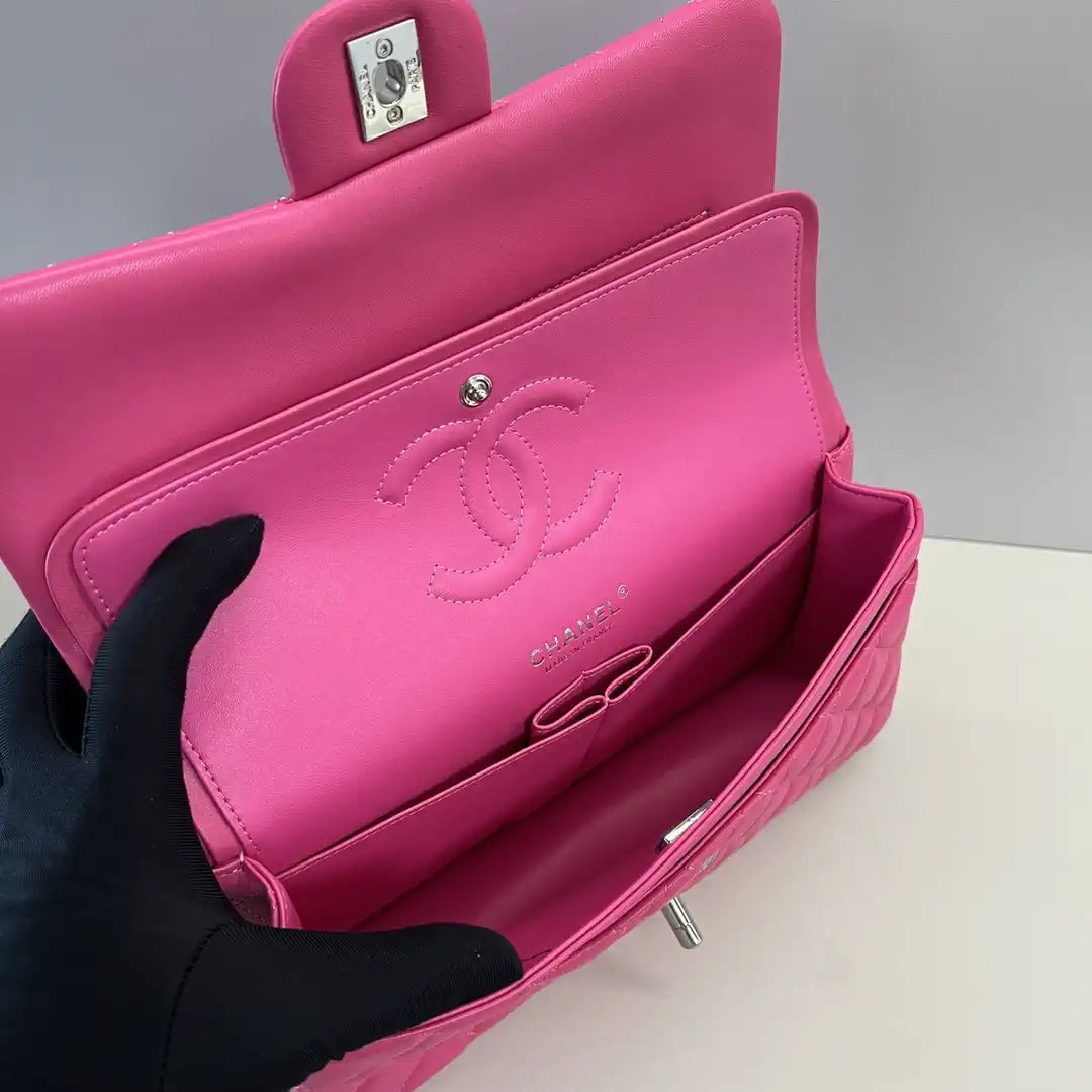 Chanel A01112 Flap Classic 11.12 Handbag Lambskin Rose Red