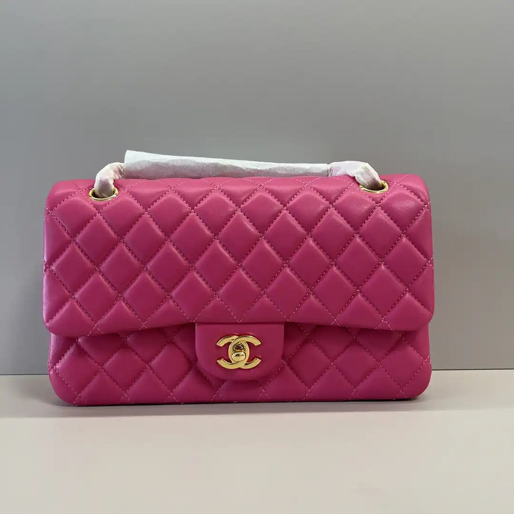 Chanel A01112 Flap Classic 11.12 Handbag Lambskin Rose Red