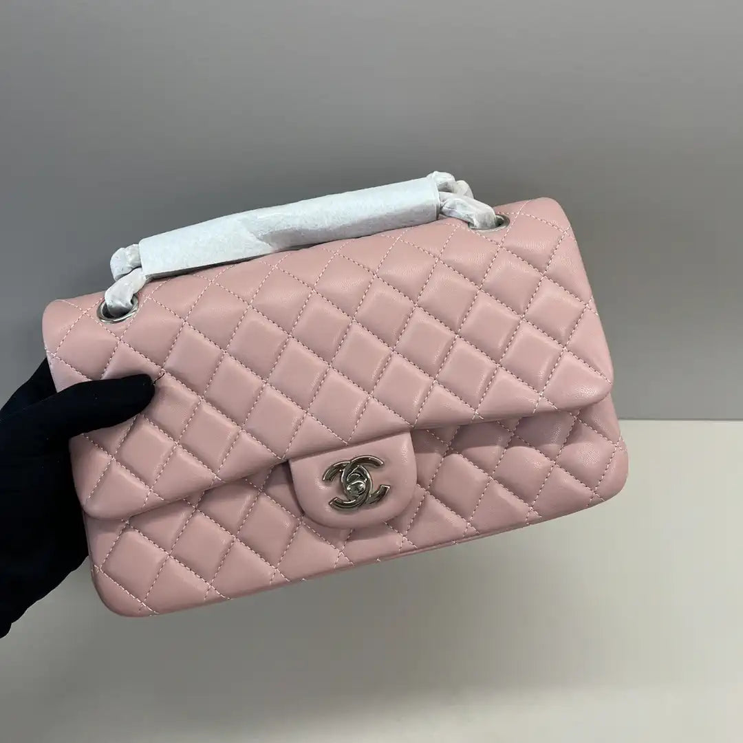 Chanel A01112 Flap Classic 11.12 Handbag Lambskin Pink