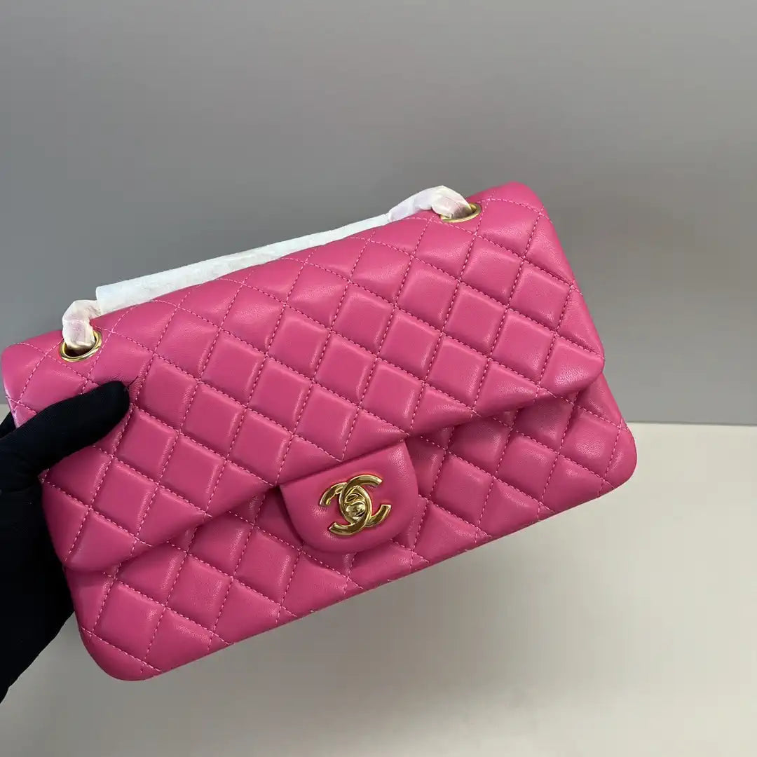 Chanel A01112 Flap Classic 11.12 Handbag Lambskin Rose Red