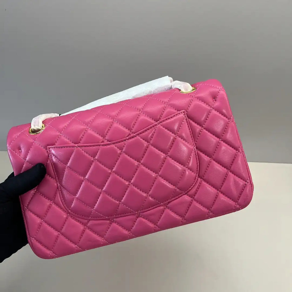 Chanel A01112 Flap Classic 11.12 Handbag Lambskin Rose Red