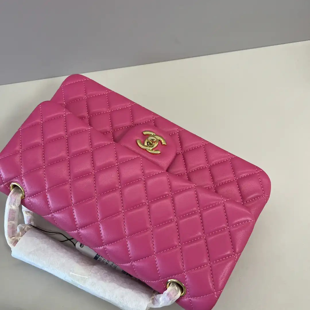 Chanel A01112 Flap Classic 11.12 Handbag Lambskin Rose Red