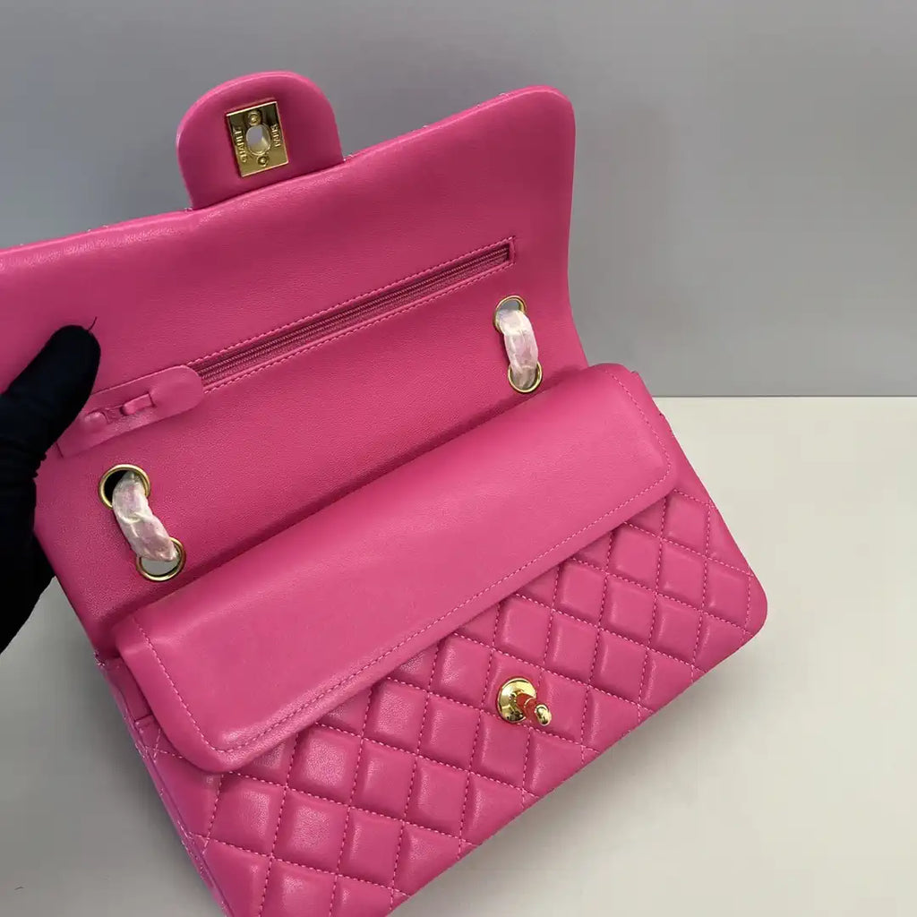 Chanel A01112 Flap Classic 11.12 Handbag Lambskin Rose Red