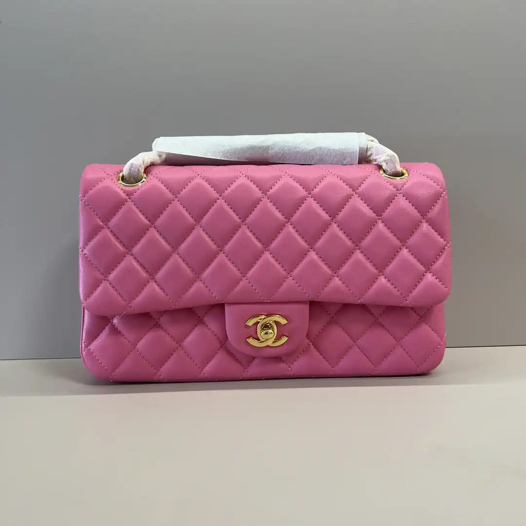 Chanel A01112 Flap Classic 11.12 Handbag Lambskin Pink