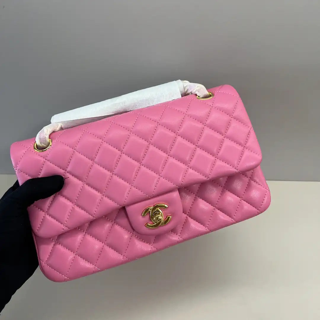 Chanel A01112 Flap Classic 11.12 Handbag Lambskin Pink