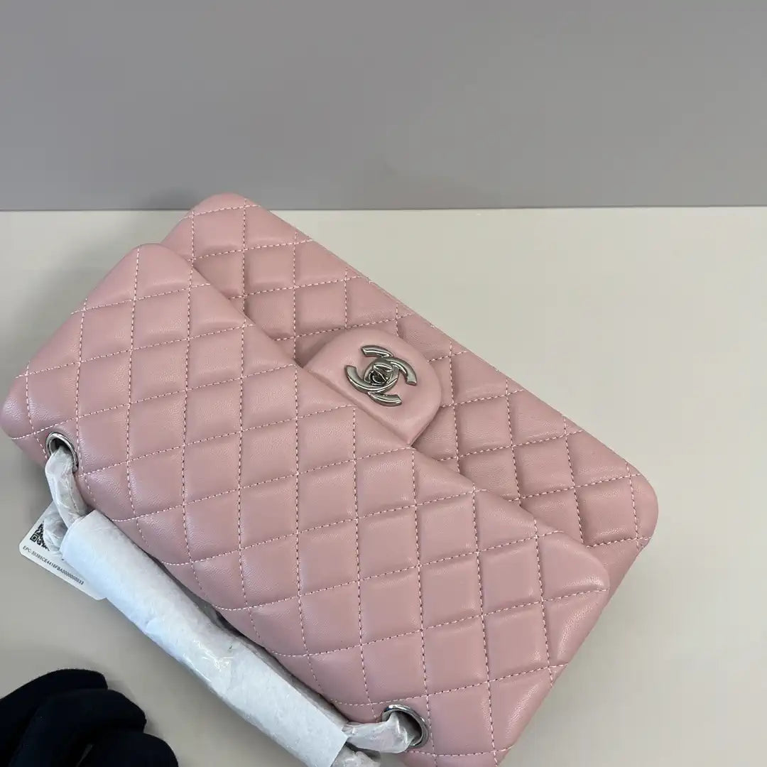 Chanel A01112 Flap Classic 11.12 Handbag Lambskin Pink