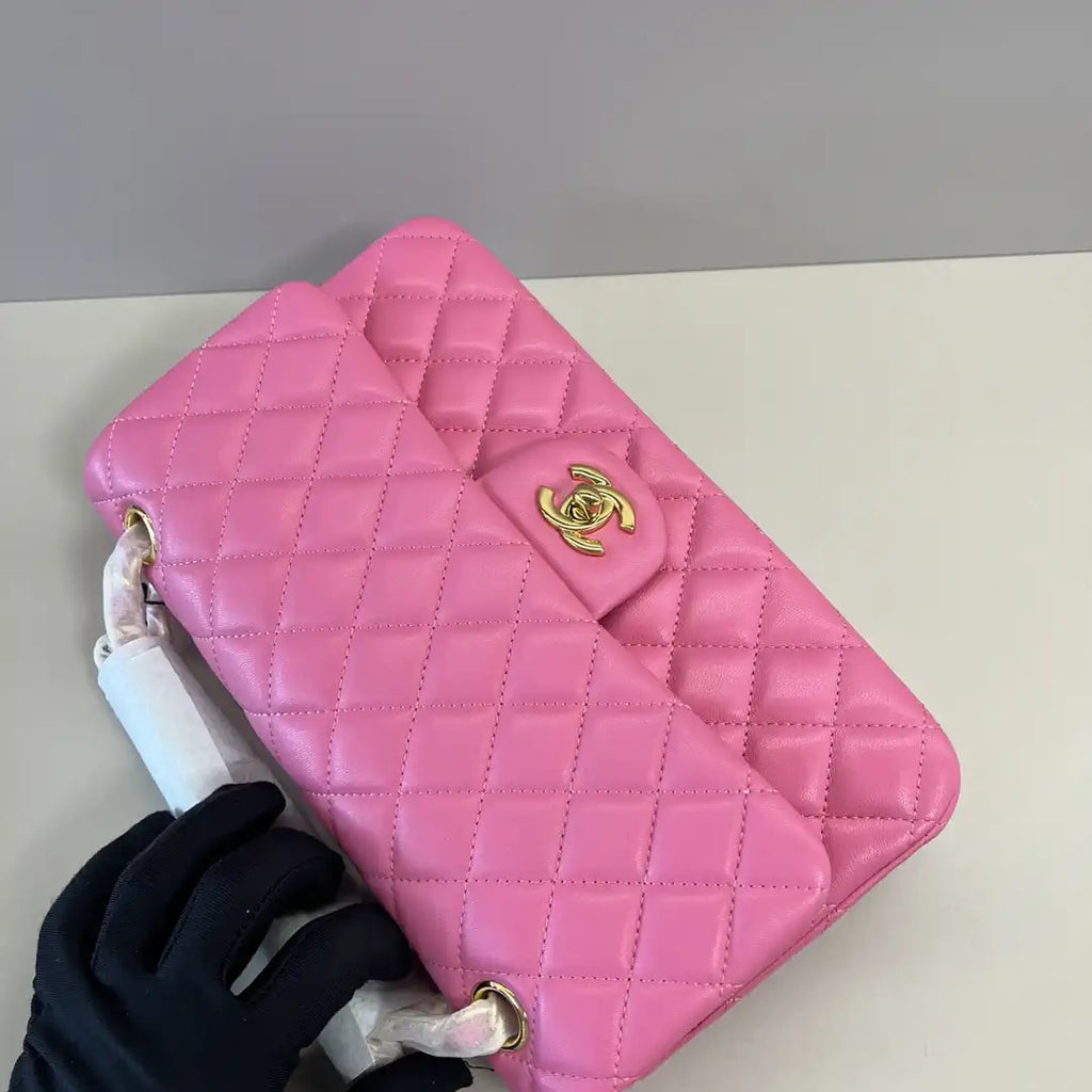 Chanel A01112 Flap Classic 11.12 Handbag Lambskin Pink