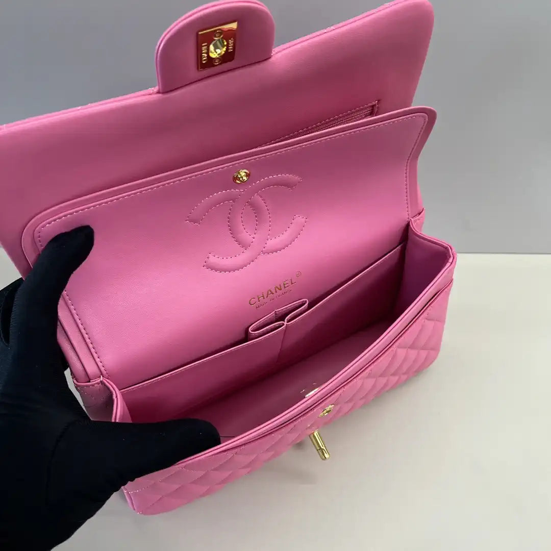 Chanel A01112 Flap Classic 11.12 Handbag Lambskin Pink