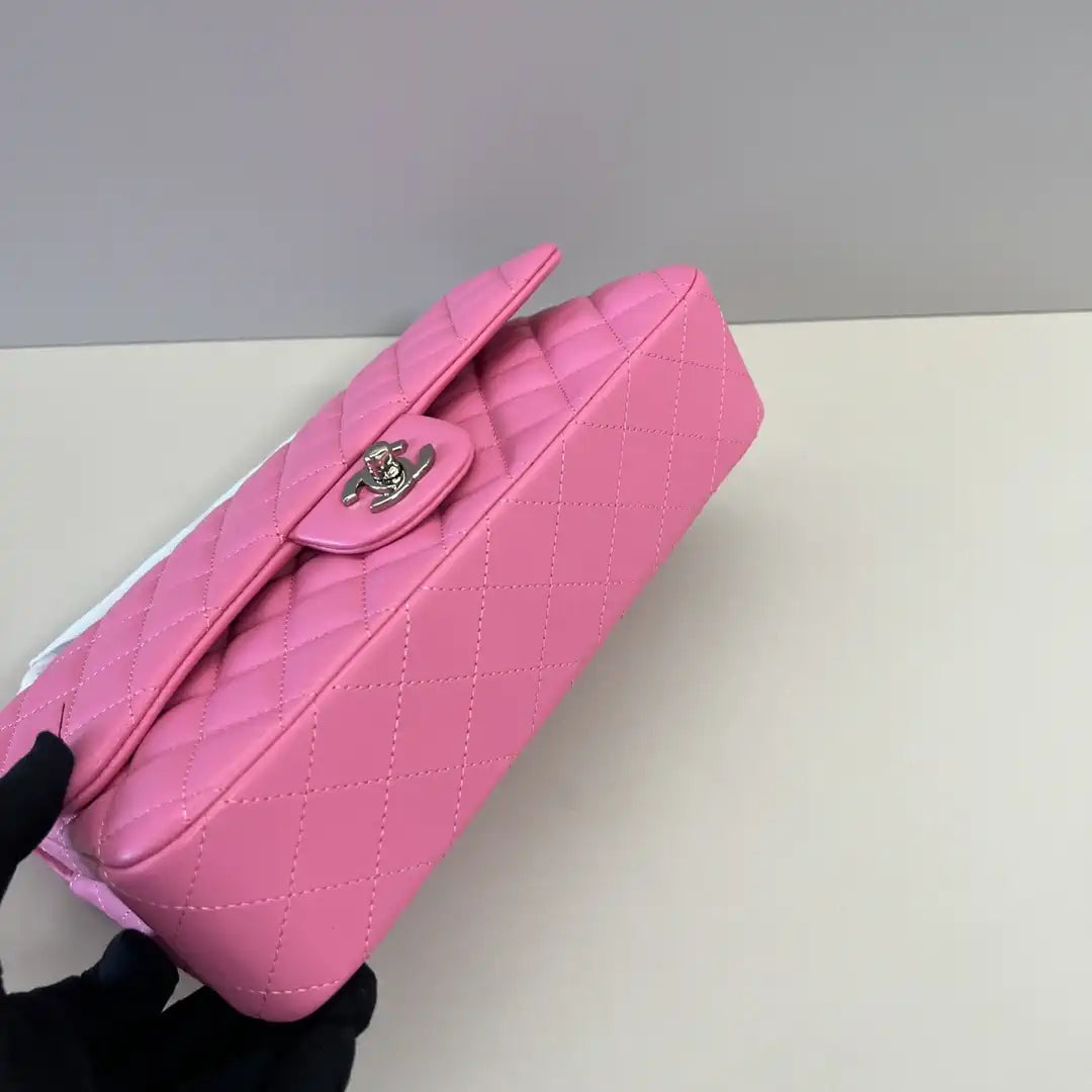Chanel A01112 Flap Classic 11.12 Handbag Lambskin Pink