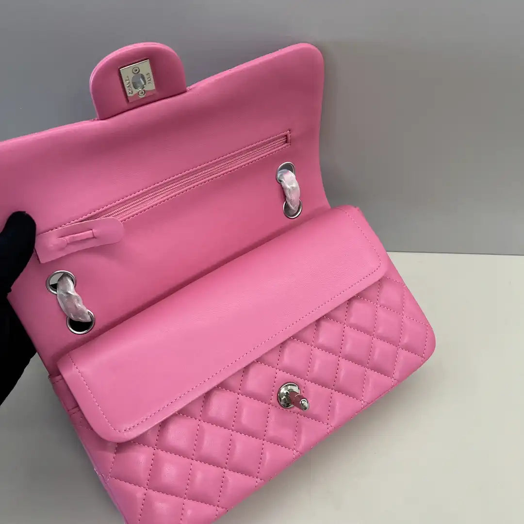 Chanel A01112 Flap Classic 11.12 Handbag Lambskin Pink