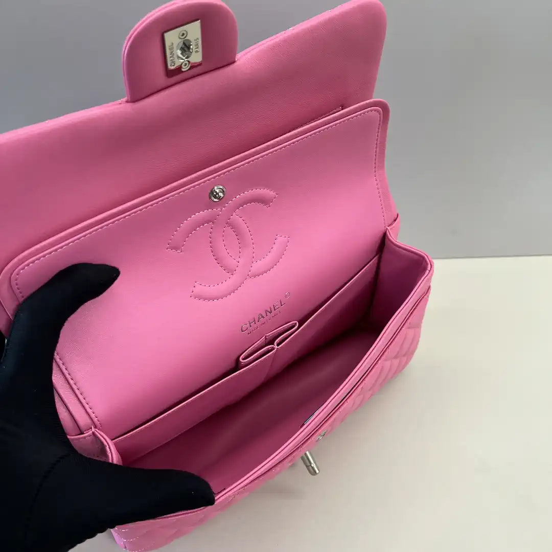 Chanel A01112 Flap Classic 11.12 Handbag Lambskin Pink