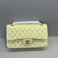 Chanel A01112 Flap Classic 11.12 Handbag Lambskin Light Yellow