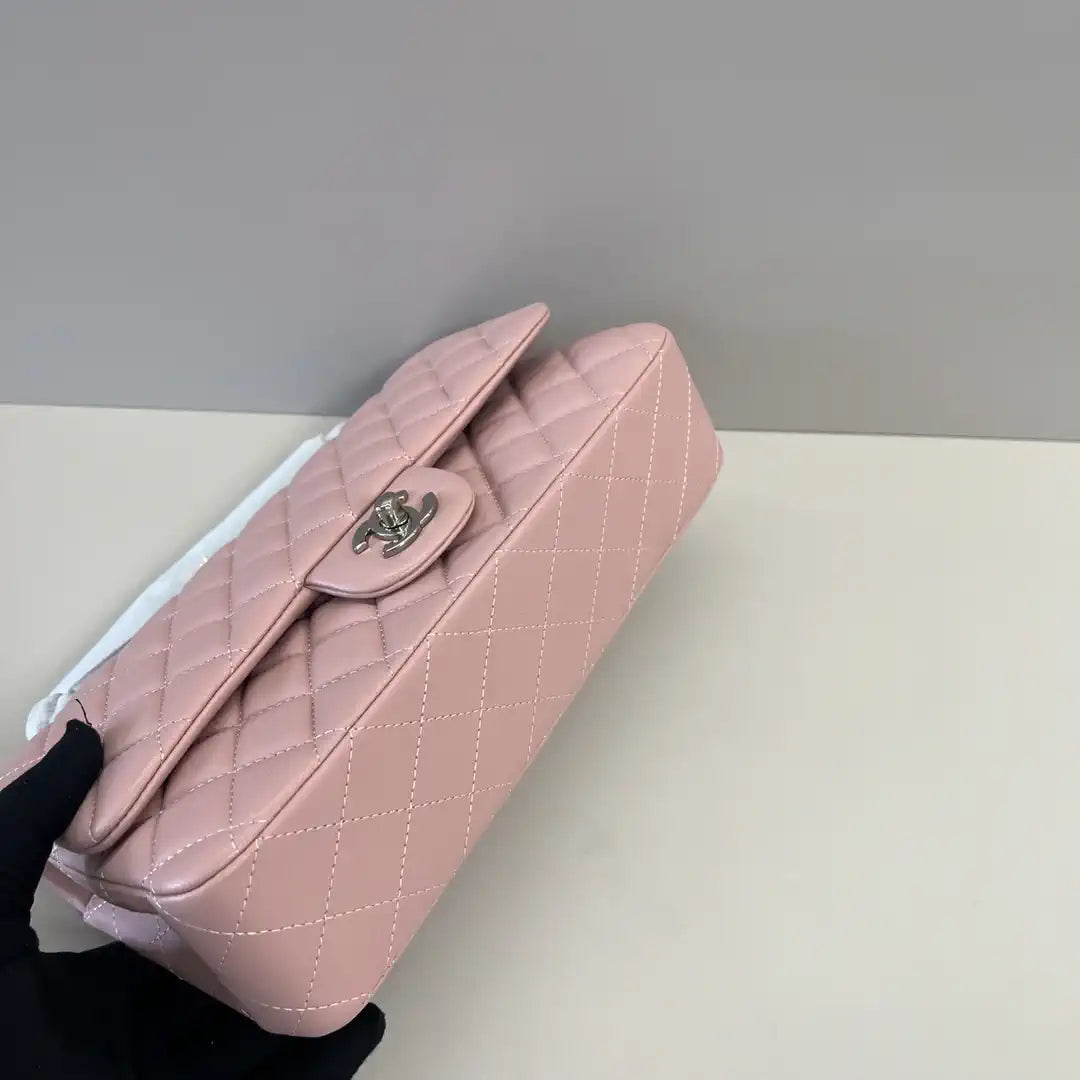 Chanel A01112 Flap Classic 11.12 Handbag Lambskin Pink
