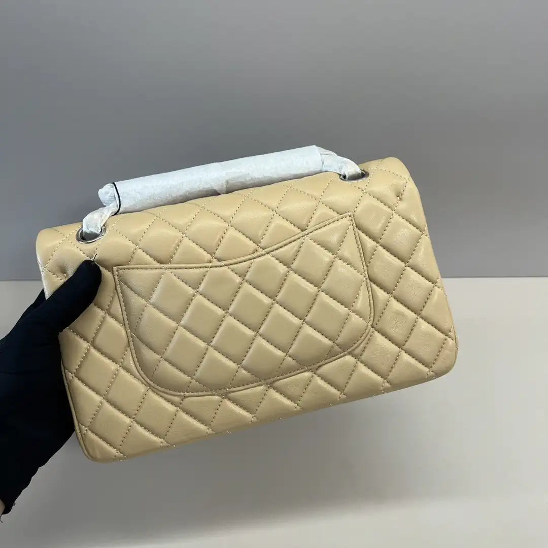 Chanel A01112 Flap Classic 11.12 Handbag Lambskin Apricot