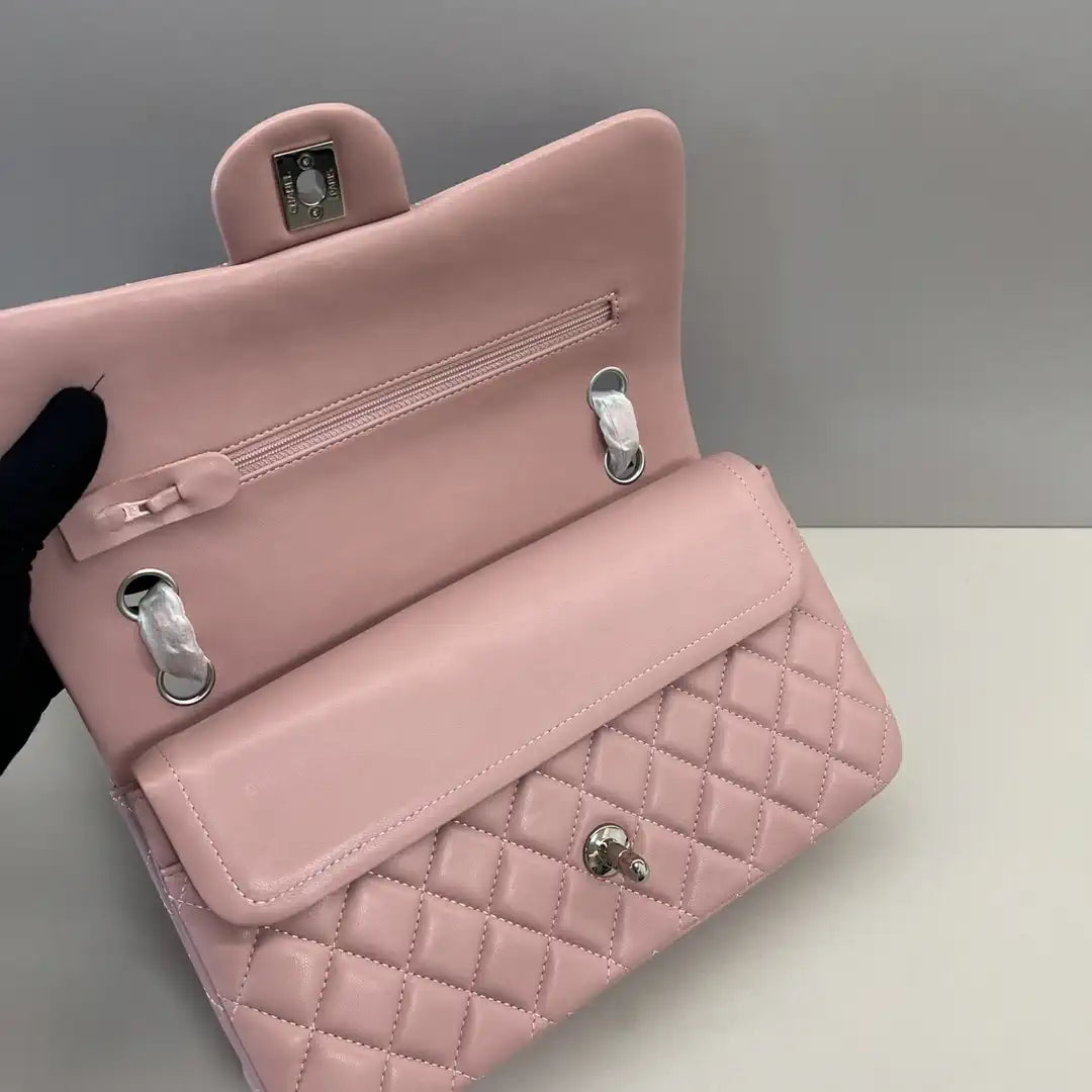 Chanel A01112 Flap Classic 11.12 Handbag Lambskin Pink
