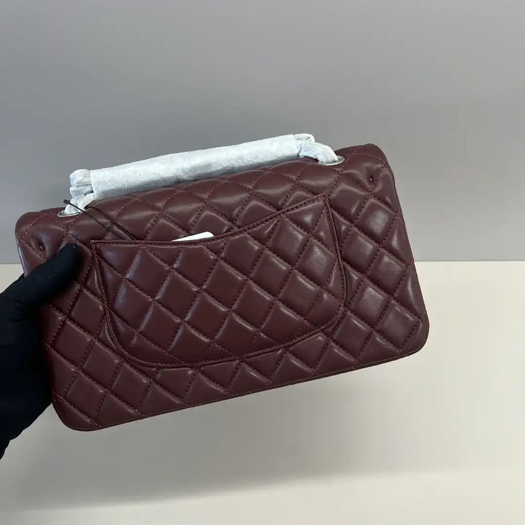 Chanel A01112 Flap Classic 11.12 Handbag Lambskin Wine Red
