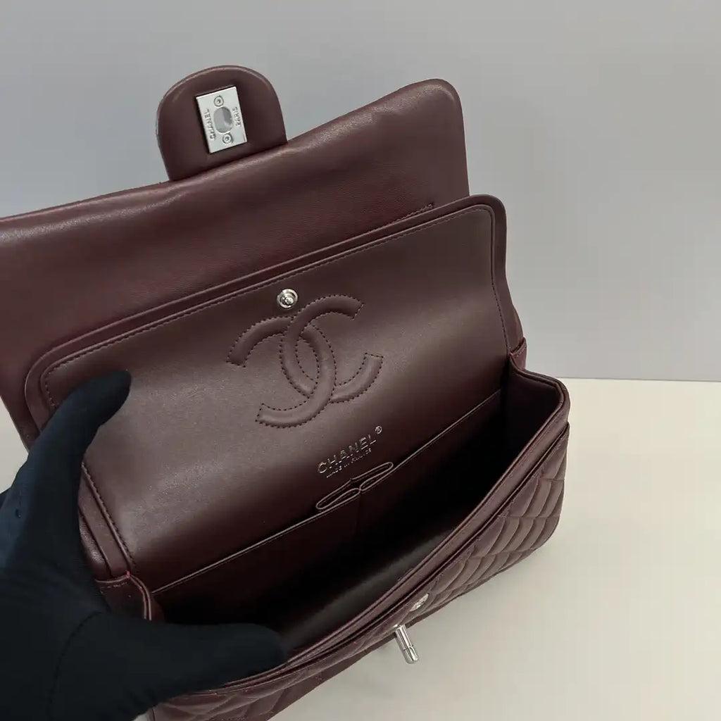 Chanel A01112 Flap Classic 11.12 Handbag Lambskin Wine Red