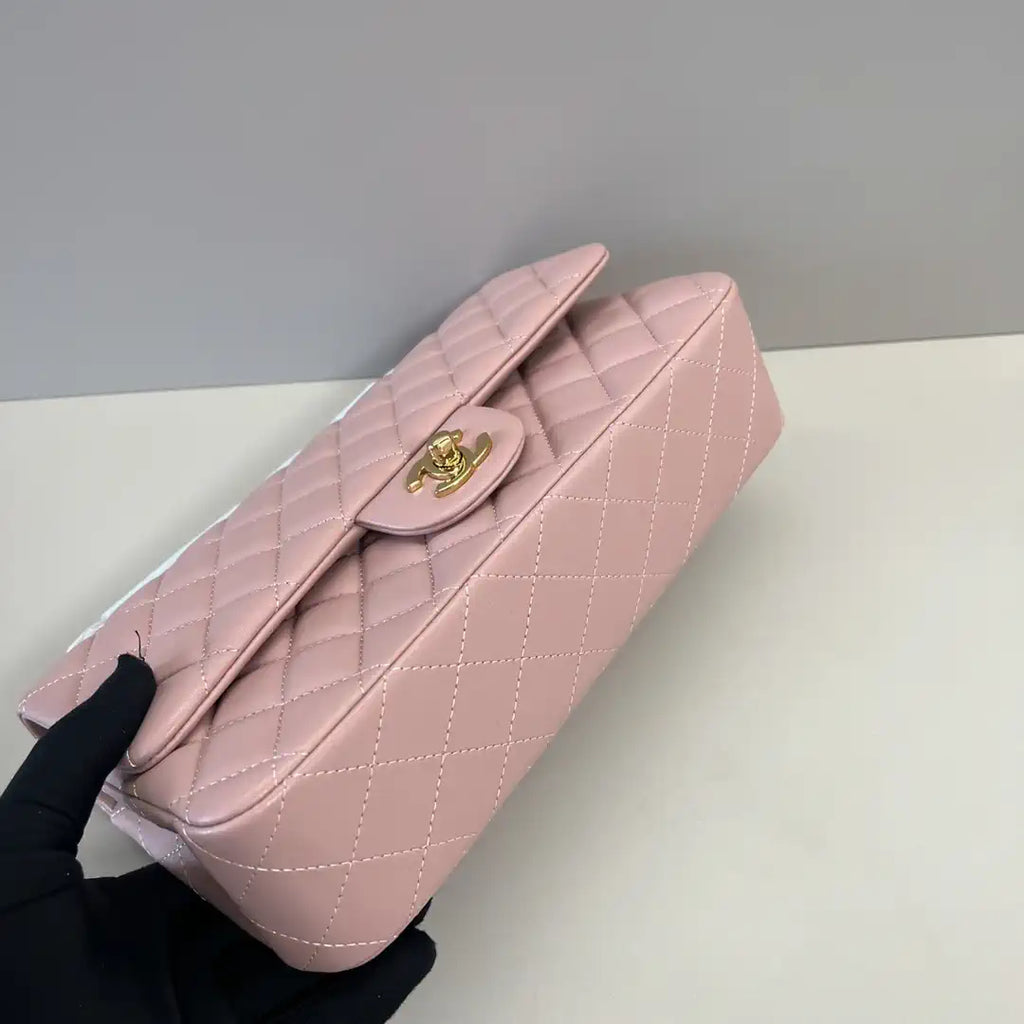 Chanel A01112 Flap Classic 11.12 Handbag Lambskin Pink