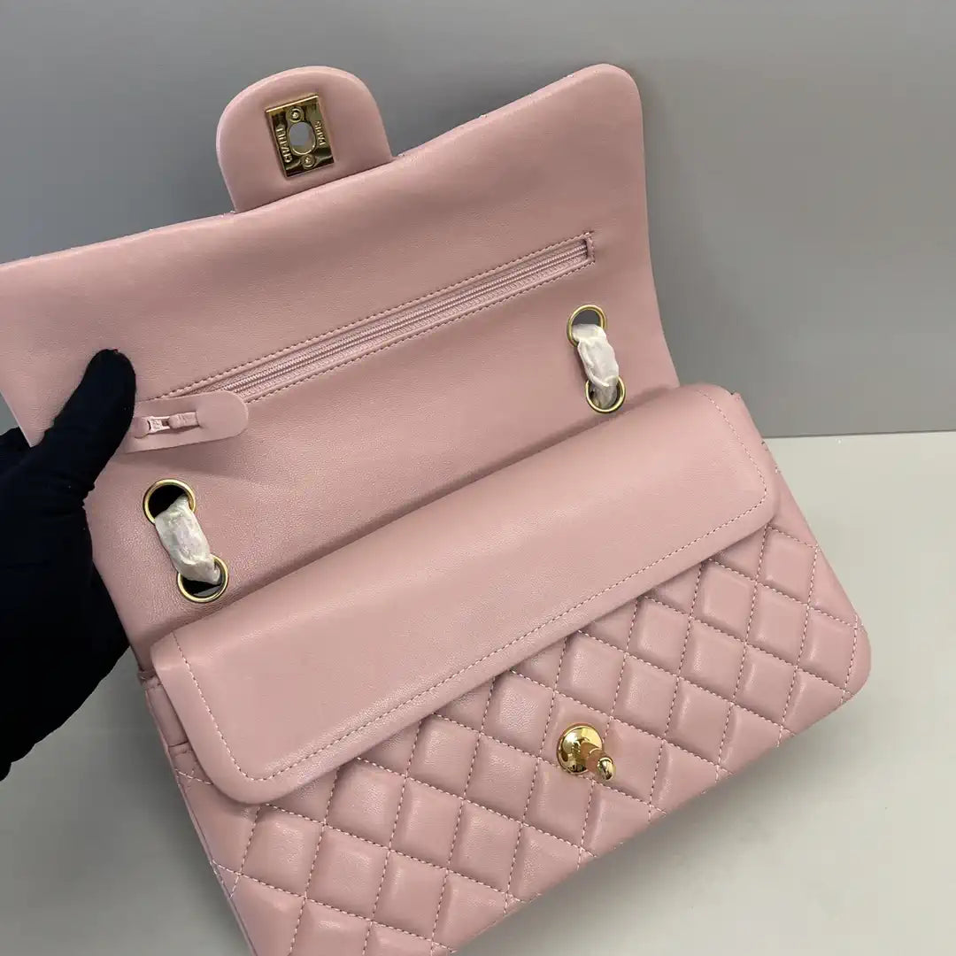 Chanel A01112 Flap Classic 11.12 Handbag Lambskin Pink