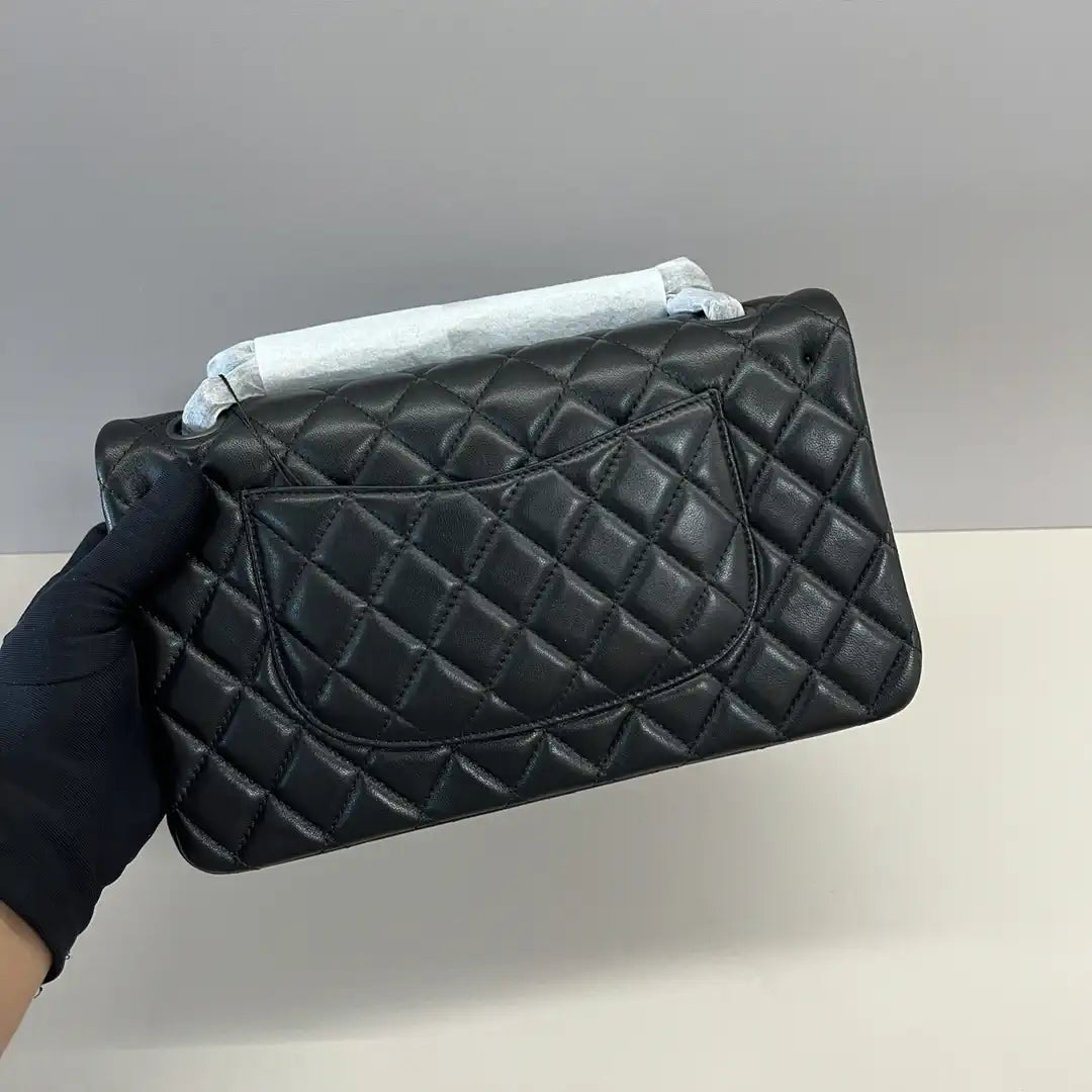 Chanel A01112 Flap Classic 11.12 Handbag Lambskin Black with Black Hardware