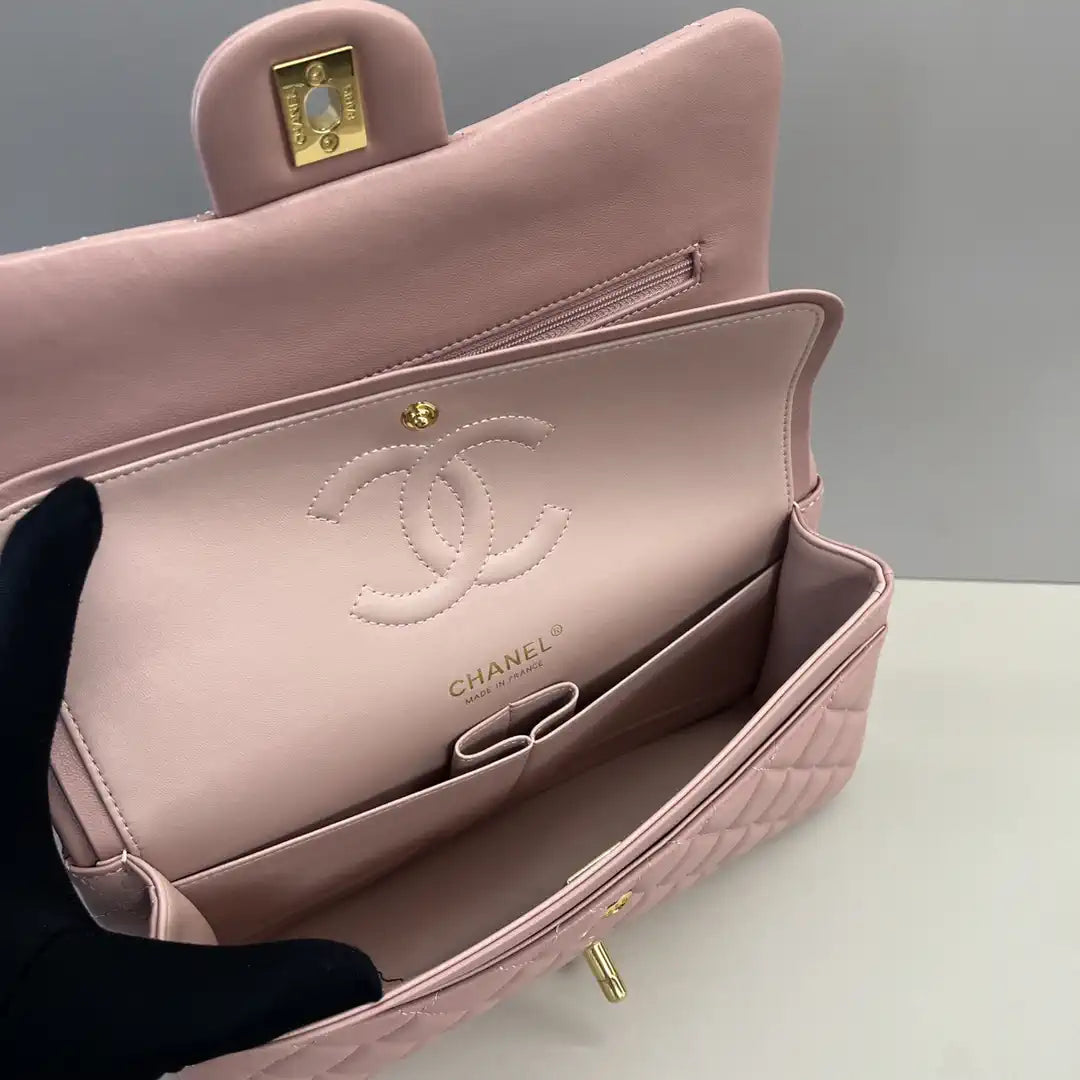 Chanel A01112 Flap Classic 11.12 Handbag Lambskin Pink