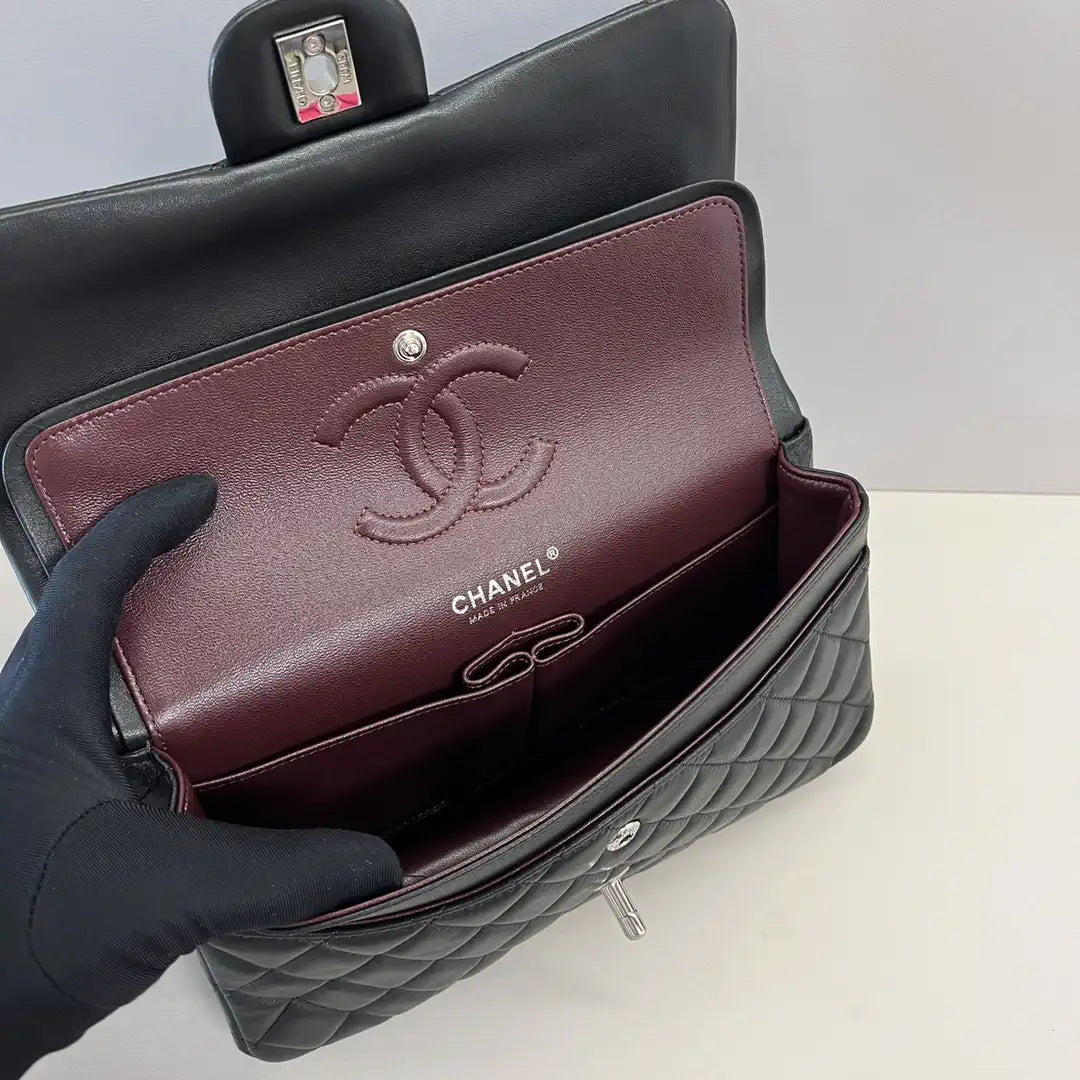 Chanel A01112 Flap Classic 11.12 Handbag Lambskin Black