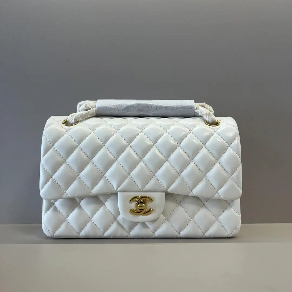 Chanel A01112 Flap Classic 11.12 Handbag Lambskin White