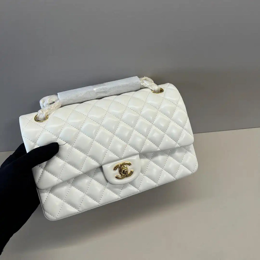 Chanel A01112 Flap Classic 11.12 Handbag Lambskin White