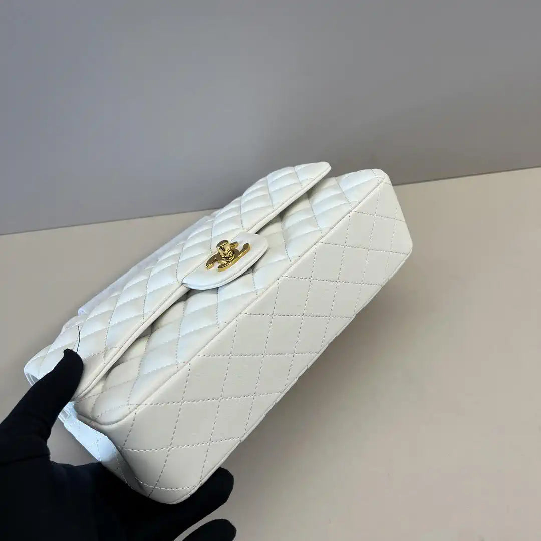 Chanel A01112 Flap Classic 11.12 Handbag Lambskin White