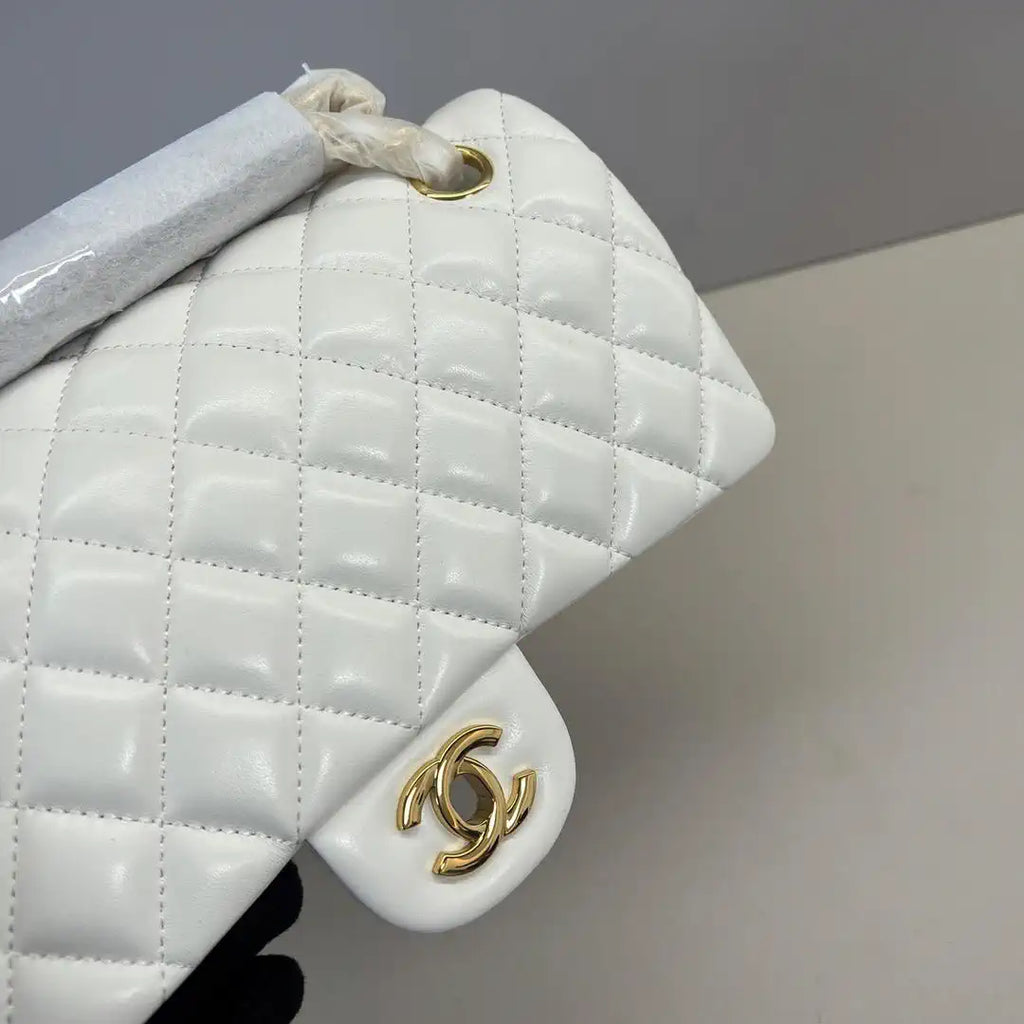 Chanel A01112 Flap Classic 11.12 Handbag Lambskin White