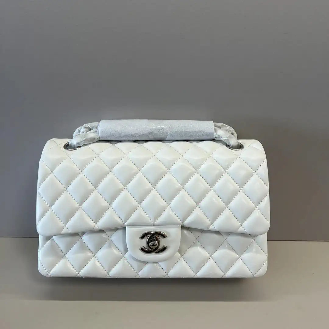 Chanel A01112 Flap Classic 11.12 Handbag Lambskin White