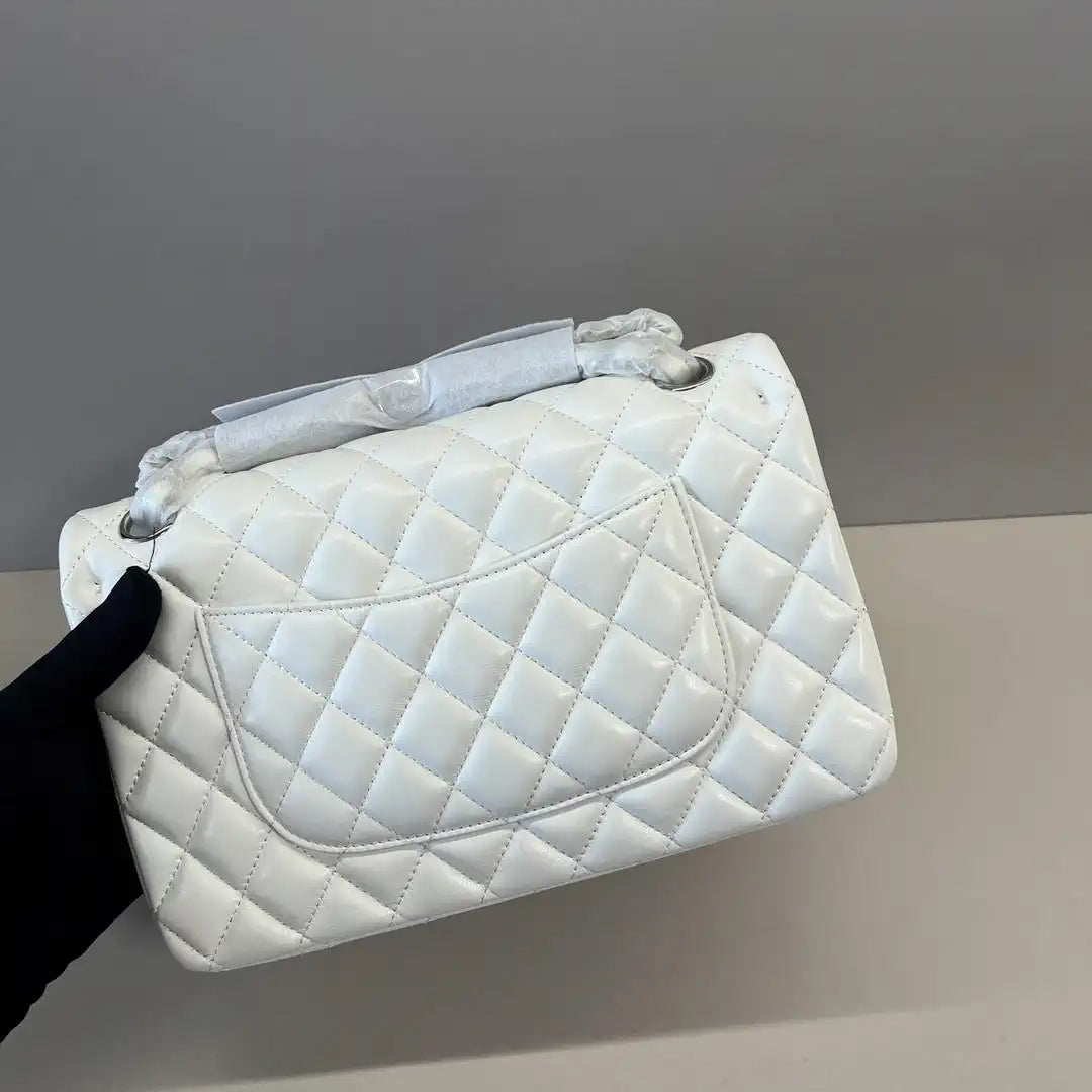 Chanel A01112 Flap Classic 11.12 Handbag Lambskin White