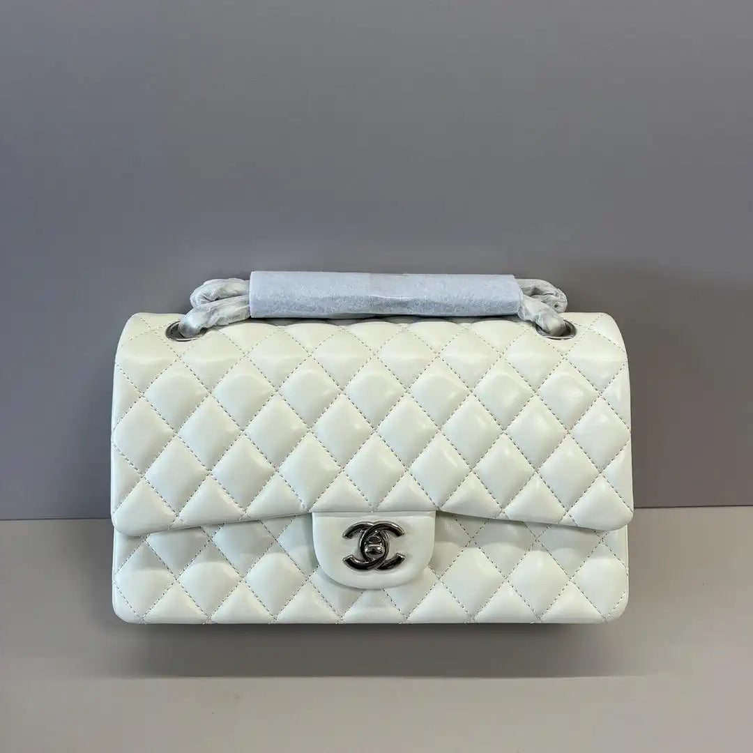 Chanel A01112 Flap Classic 11.12 Handbag Lambskin Beige