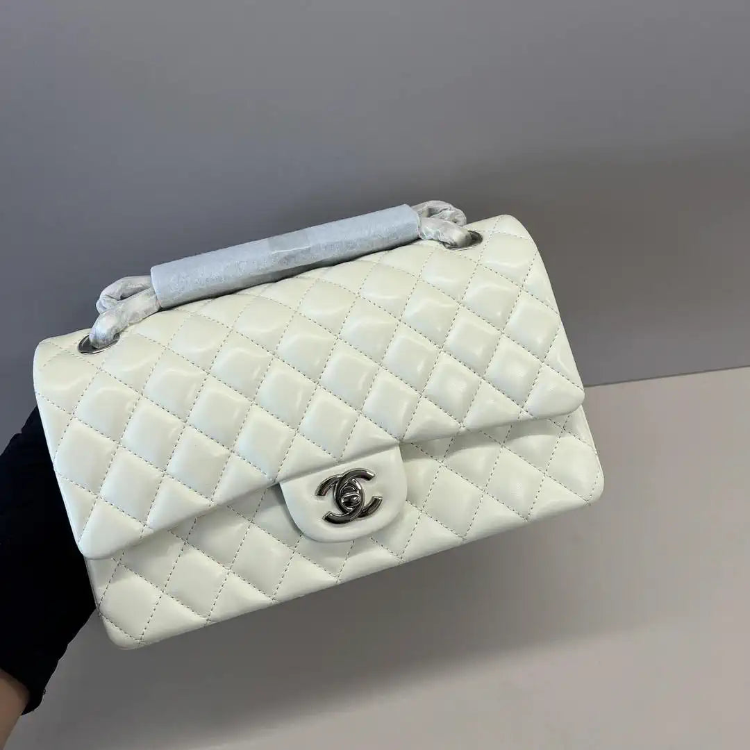 Chanel A01112 Flap Classic 11.12 Handbag Lambskin Beige