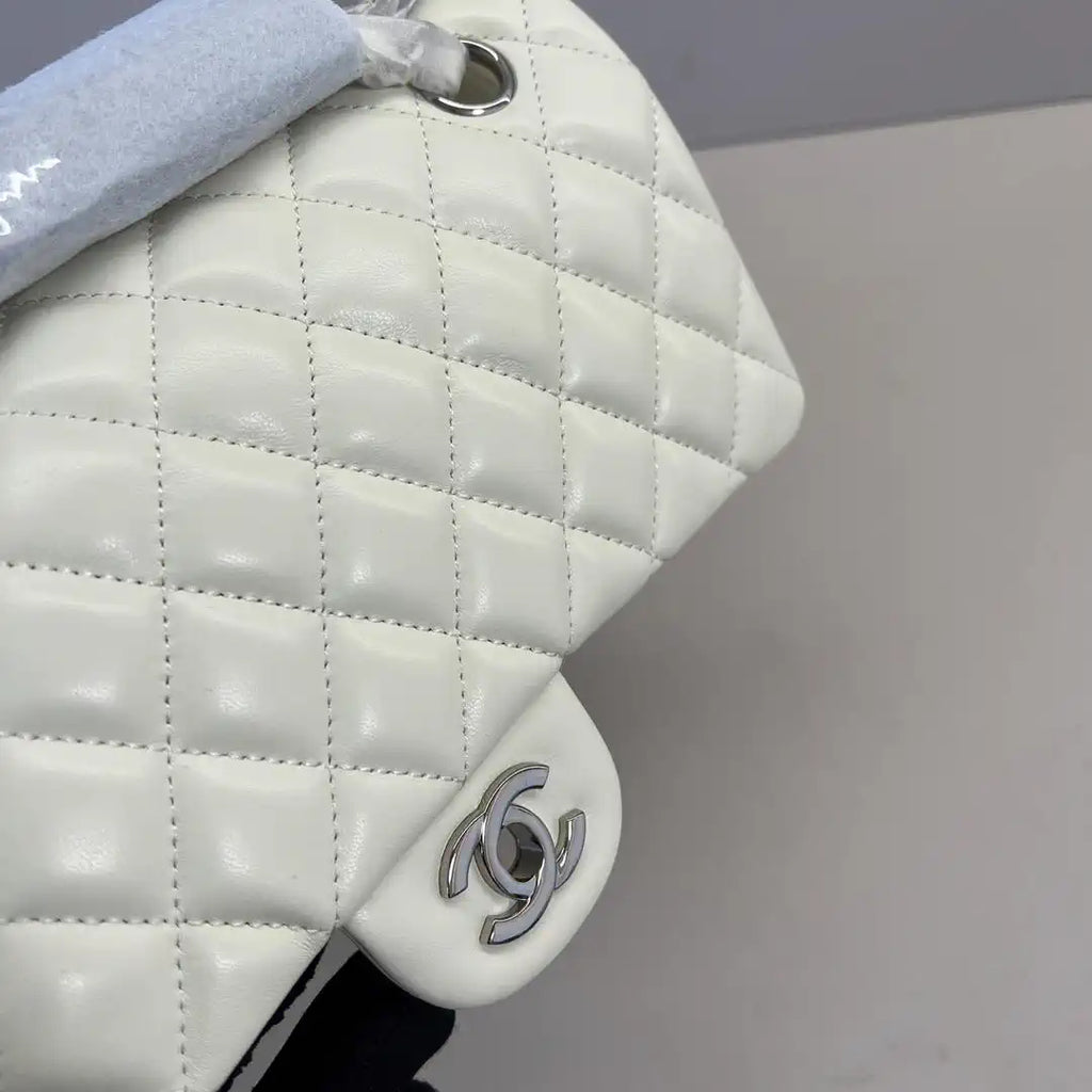 Chanel A01112 Flap Classic 11.12 Handbag Lambskin Beige