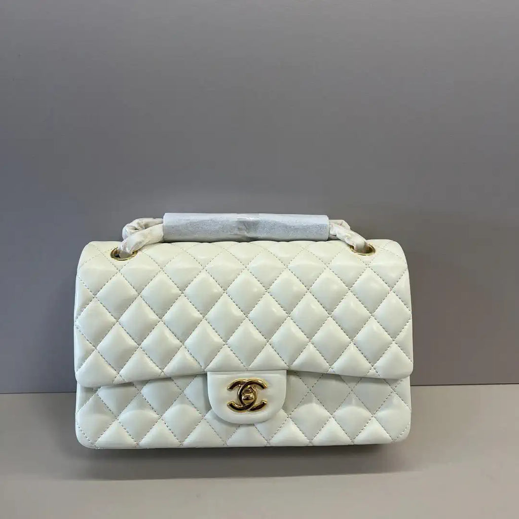 Chanel A01112 Flap Classic 11.12 Handbag Lambskin Beige