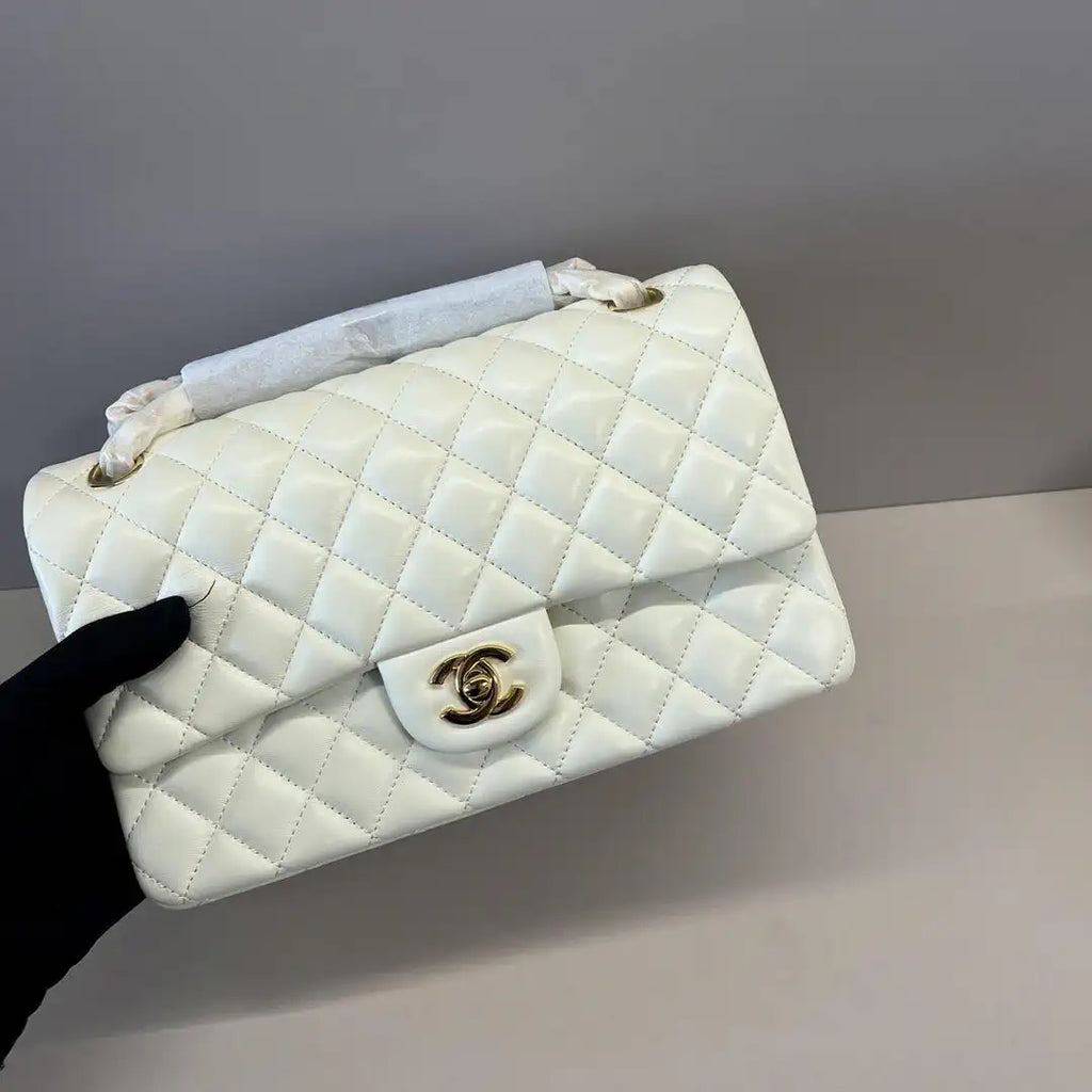 Chanel A01112 Flap Classic 11.12 Handbag Lambskin Beige