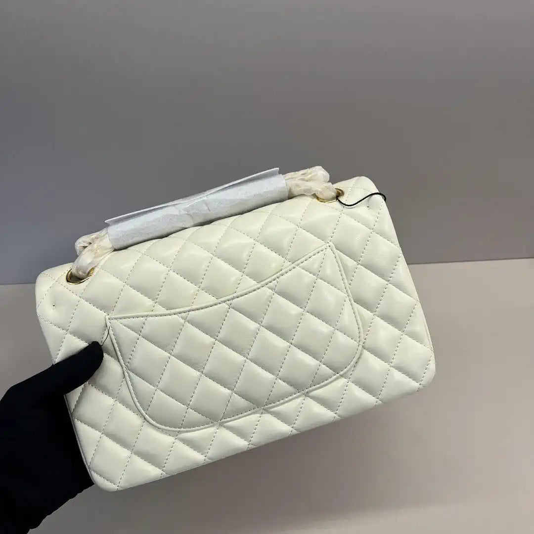 Chanel A01112 Flap Classic 11.12 Handbag Lambskin Beige