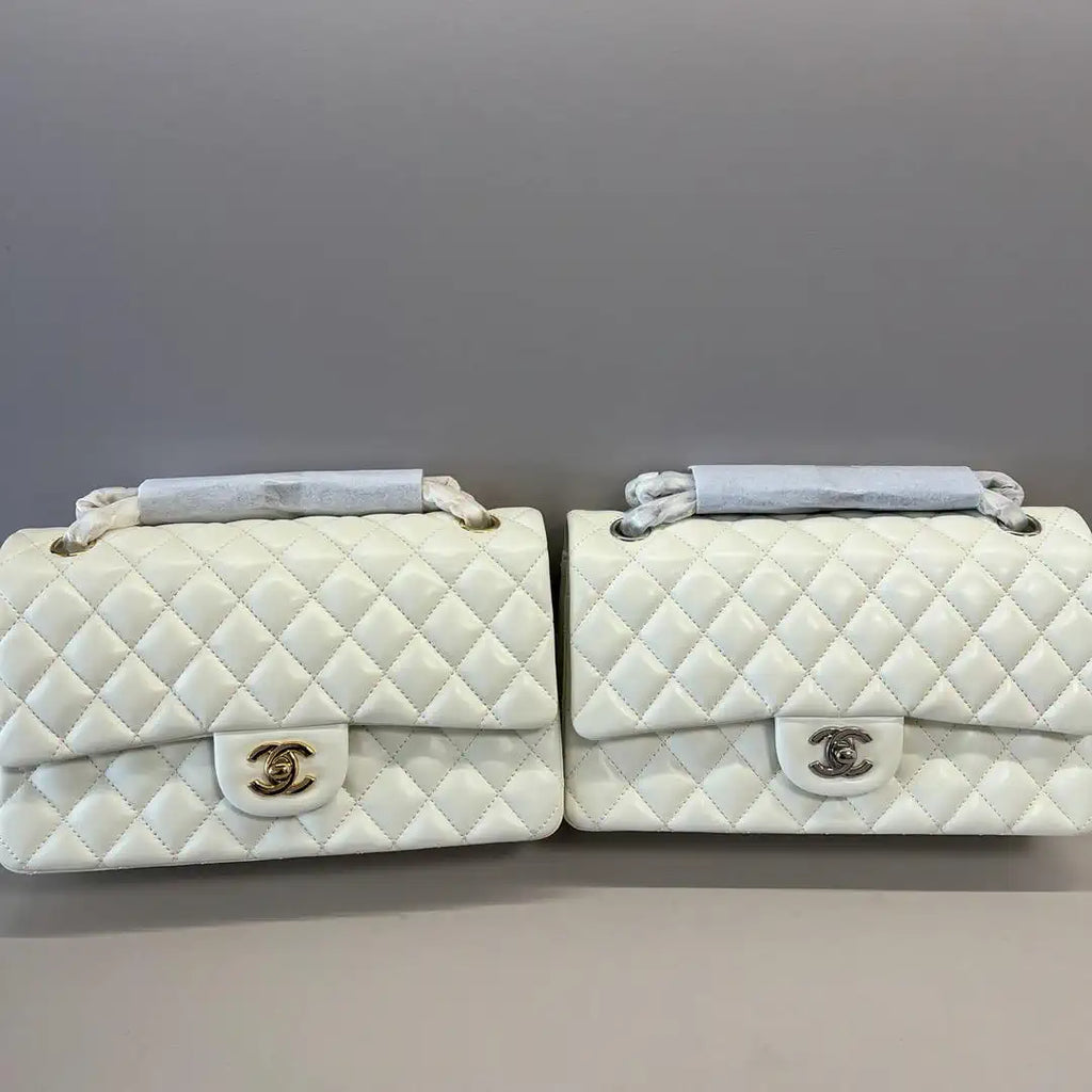 Chanel A01112 Flap Classic 11.12 Handbag Lambskin Beige