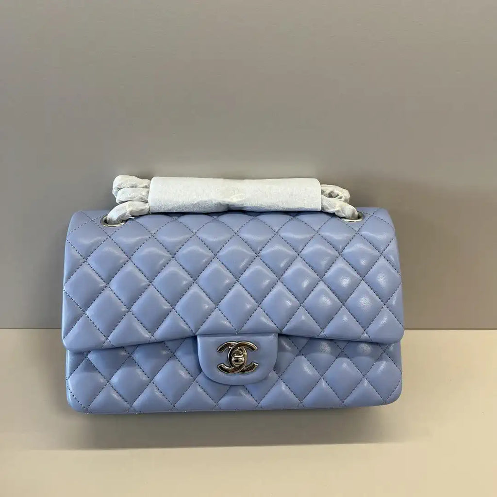 Chanel A01112 Flap Classic 11.12 Handbag Lambskin Dark Blue Light