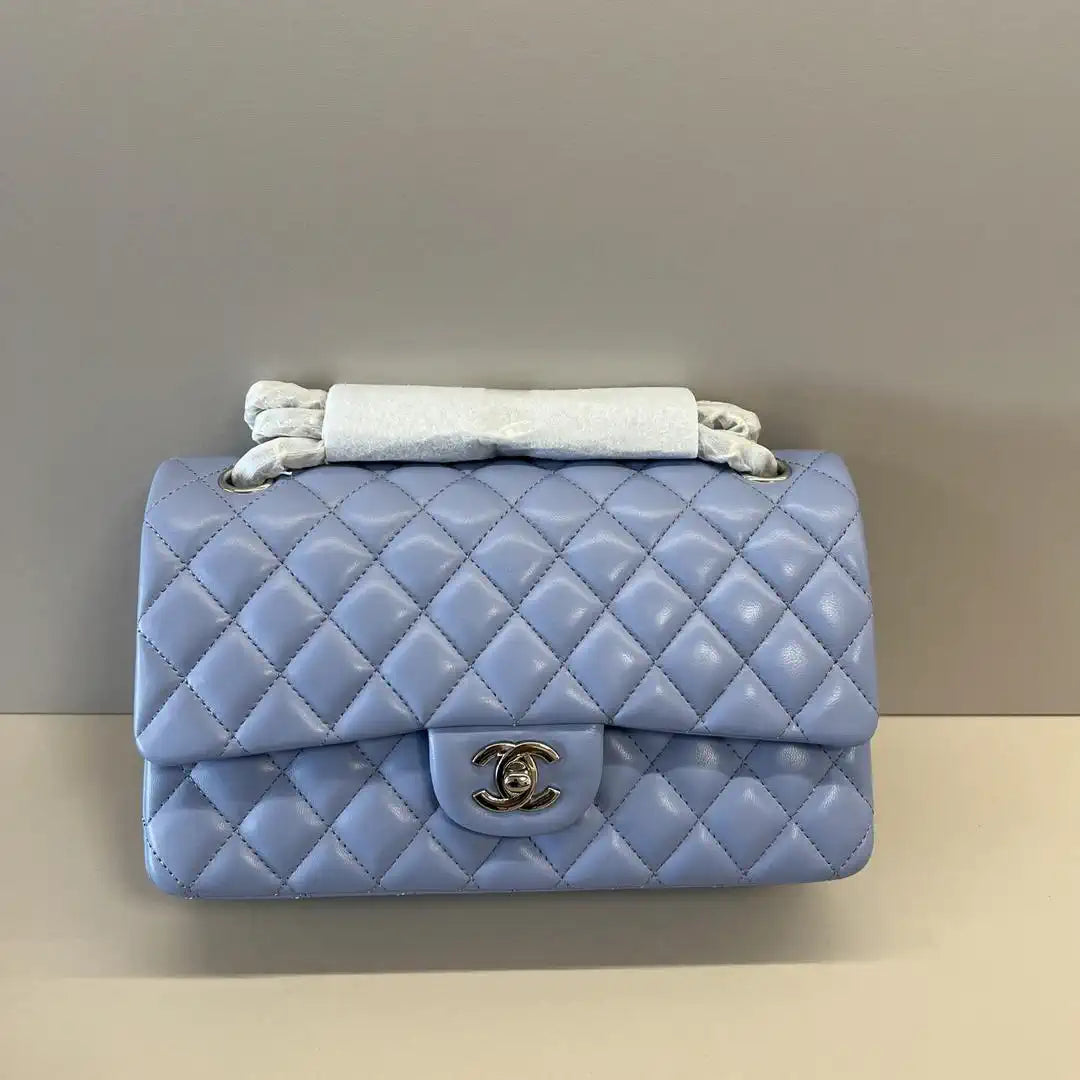 Chanel A01112 Flap Classic 11.12 Handbag Lambskin Dark Blue Light