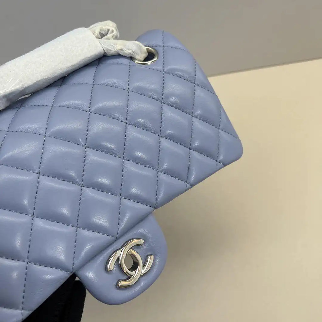 Chanel A01112 Flap Classic 11.12 Handbag Lambskin Dark Blue Light