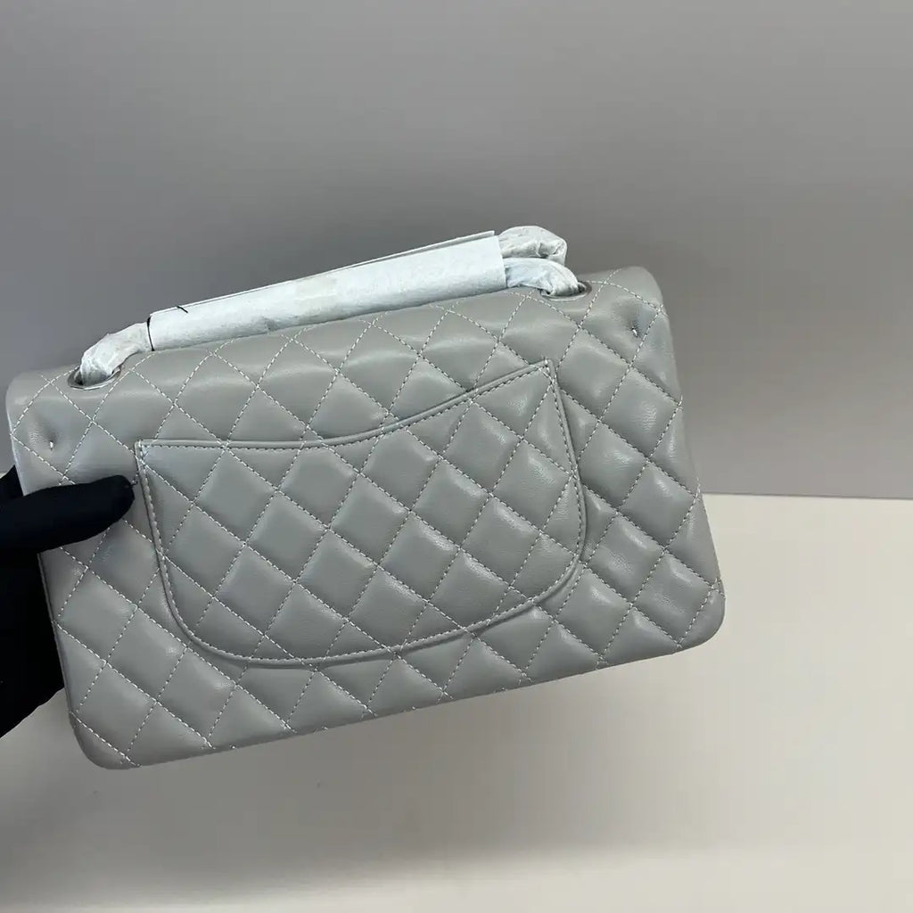 Chanel A01112 Flap Classic 11.12 Handbag Lambskin Light Gray