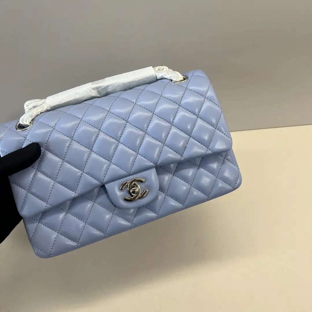 Chanel A01112 Flap Classic 11.12 Handbag Lambskin Dark Blue Light